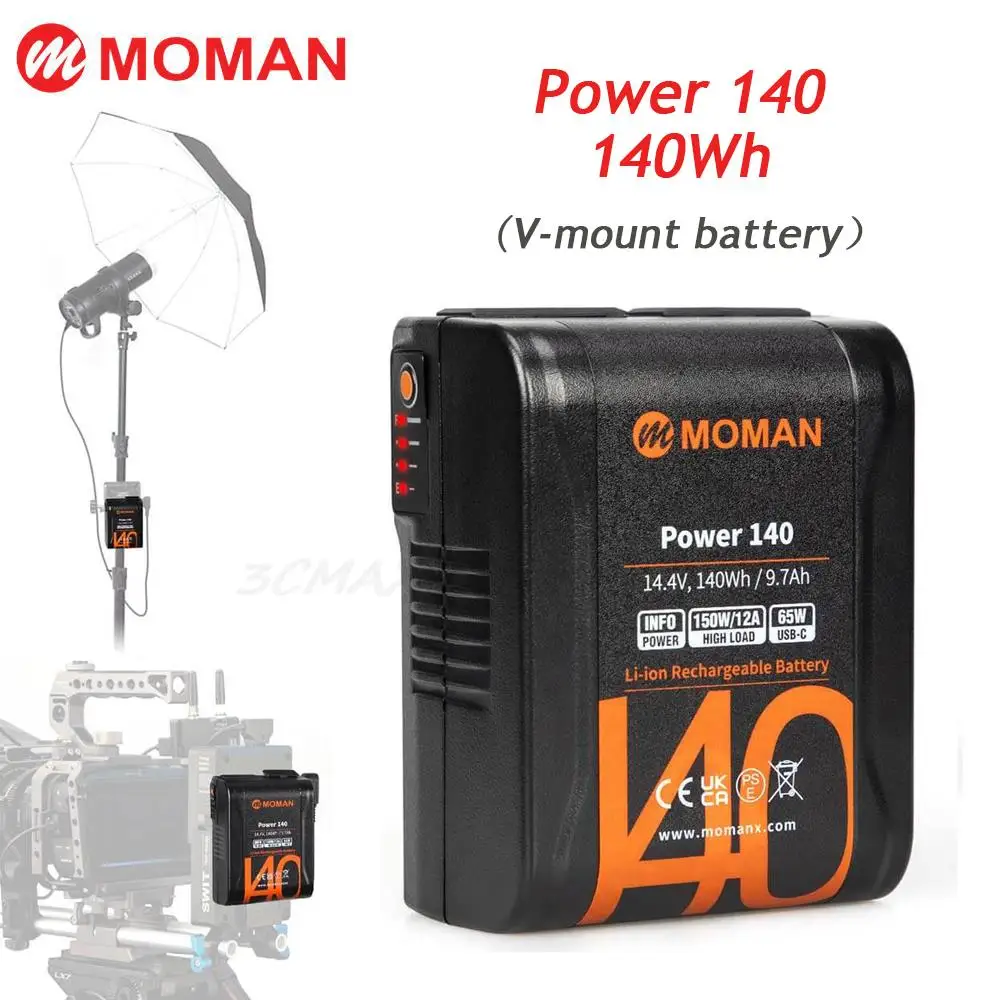 Moman-バッテリー140,140wh,Vマウント,バッテリー,bmpcc互換,4k,6k,d