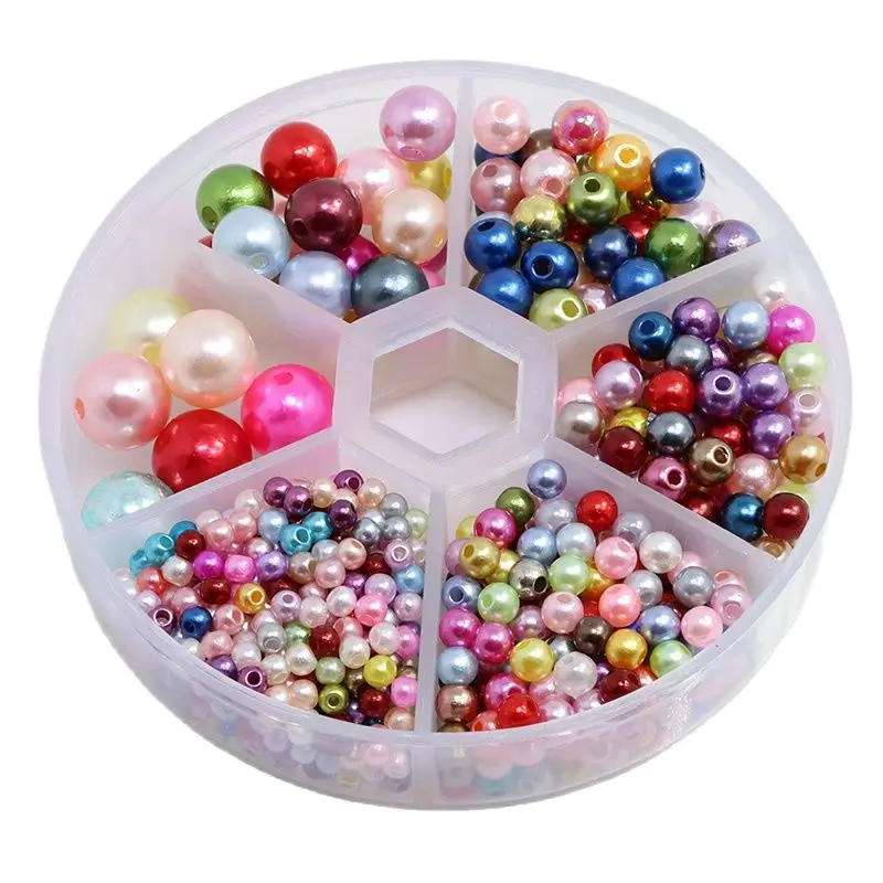 3/4/5/6/8/10mm PlasticPearl Beads With Holes DIY Jewellry Round Imitation Pearl For Garment Bags shoes DIY Handmade Accessories