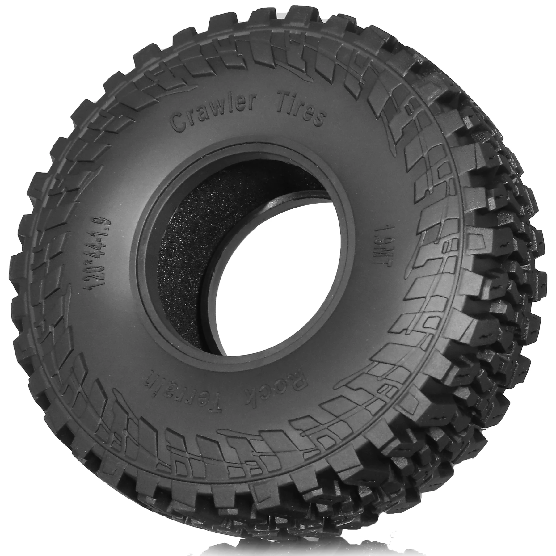 1/10 RC 크롤러용 4PCS 1.9인치 118mm 고무 타이어 - TRX-4 SCX10 90046 SCX10 III AXI03007 Tamiya CC01 - 하이 그립 모든 지형에 적합