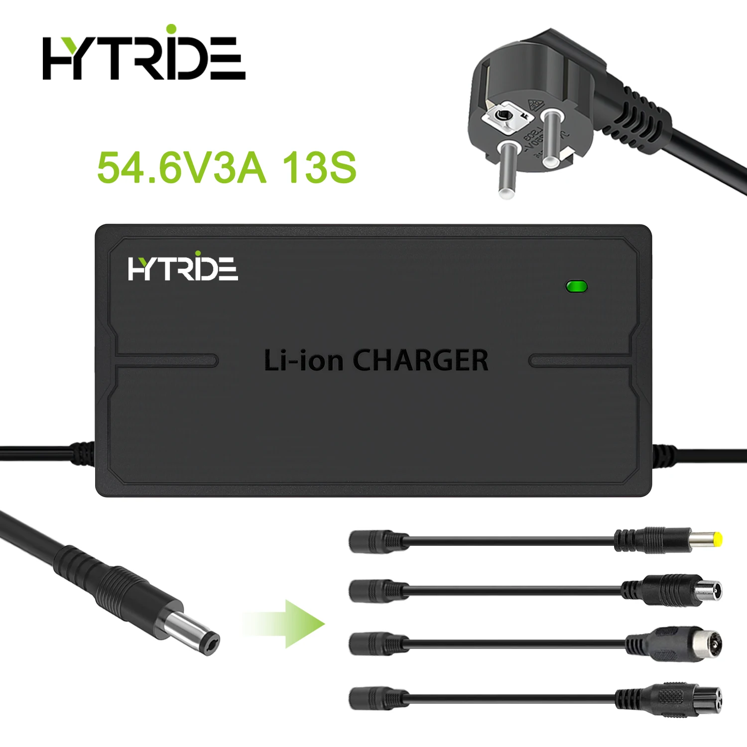 

HYTRIDE 54.6V 3A Charger 48V Li-ion Charger for 13S 48V Lithium Battery Pack Fast Charger 48V Charger (CE Passed)