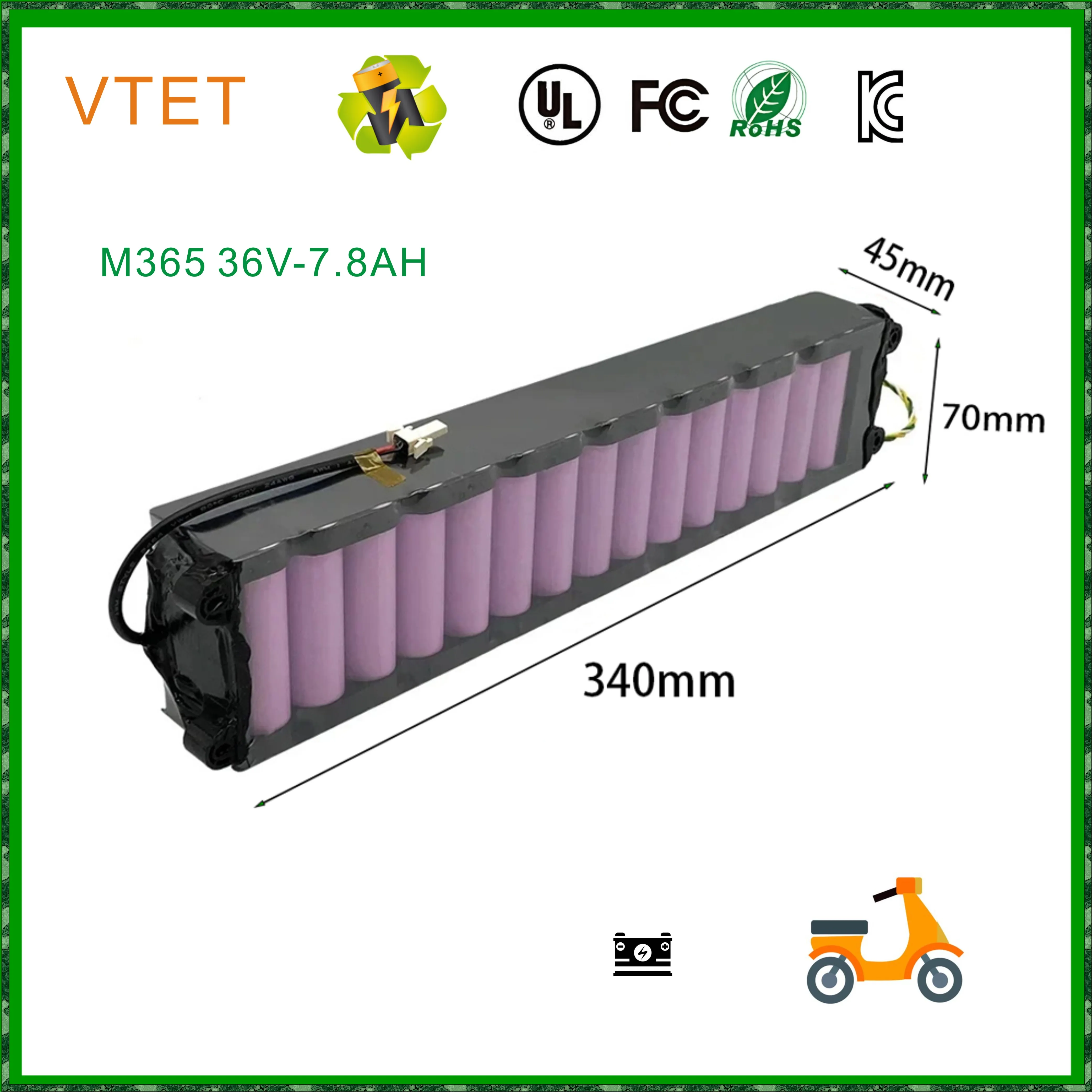 

Новый аккумулятор A + 36 В, 7800 мАч, аккумулятор для скутера 18650 NE1003-H, интерфейс связи, совместимый с Xiaomi M365