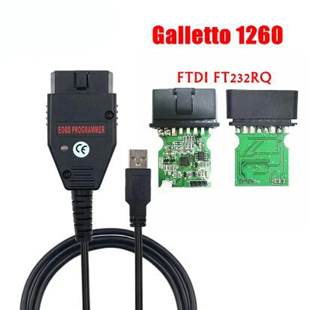 

Galletto 1260 FTDI FT232RQ EOBD программатор ECU для чтения и записи автомобильного ECU Flasher работает для мультиавтомобиля OBDII диагностический многоязычный