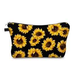 Adorabile borsa per cosmetici con motivo girasole - Spaziosa borsa per il trucco per viaggi ed organizzazione di articoli da toeletta - Regalo impermeabile e durevole