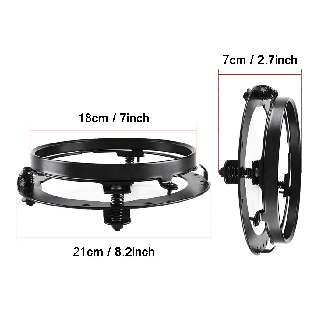 

7 Inch Round Headlight Ring Mounting Bracket Compatible with H_arley Moto 7" Motorcycle Chrome Headlight Ring Mounting Brackets