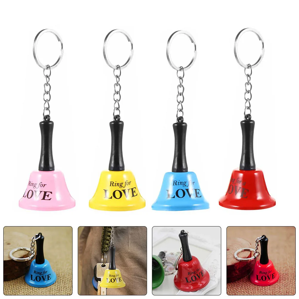 

4Pcs Stylish Bell Keychain Small Durable Metal Key Rings Creative Decorative Pendants Keychain Accessories Bell Key Rings
