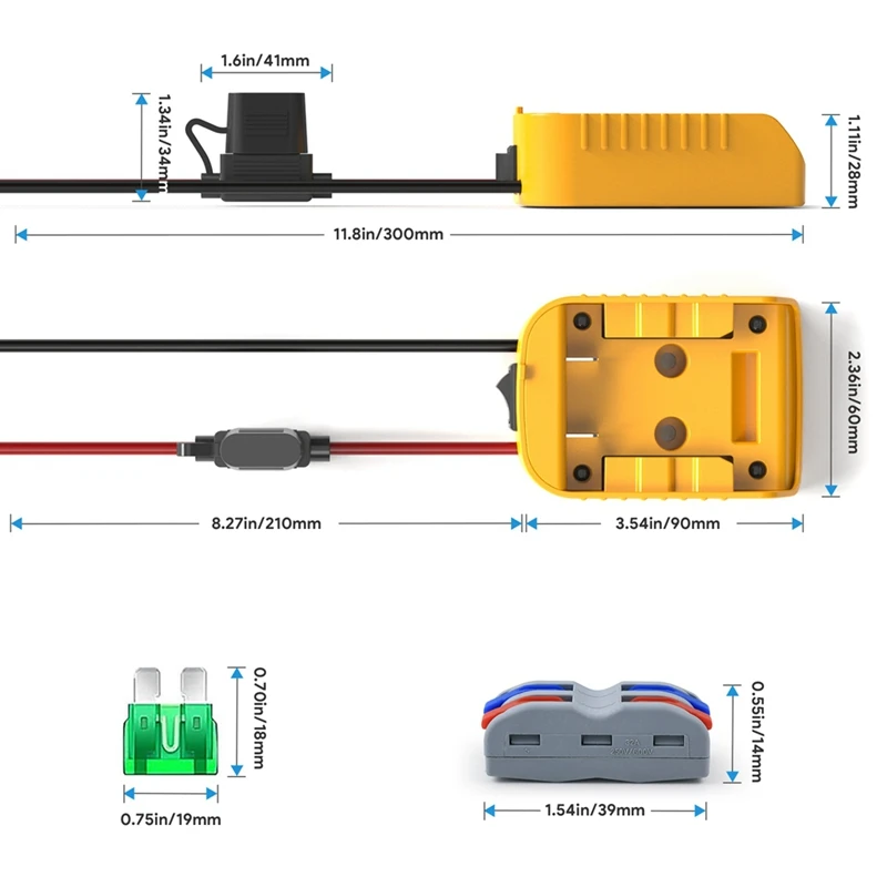 For Starlink Mini Power Cable 2M For Dewalt Battery Charger Adapter To DC Power DCB-18V/20V Cable Cord Plug