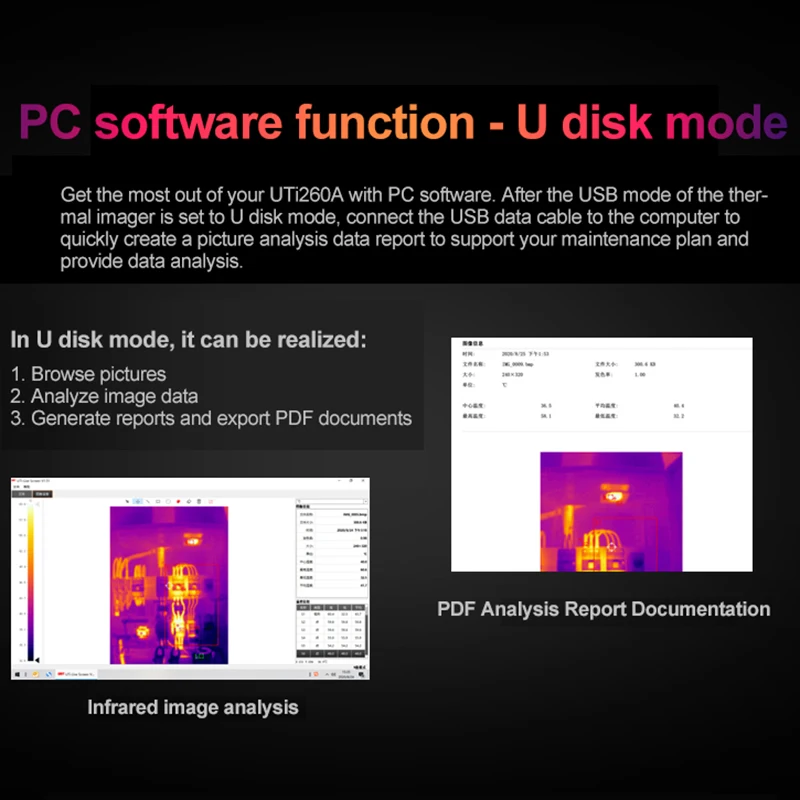 UNI-T UTI260B UTI260A Thermal Imaging Camera 256X192 Pixels Thermal Imager UTI260B+ PCB Circuit Floor Heating Tube Testing view 4