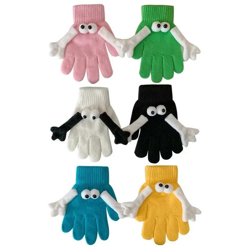 

Children Keep Warm in Autumn Winter Gloves Magnetic Cartoon Boys Girls Gloves Fashionable Warm Wool Parent-child Models Gloves