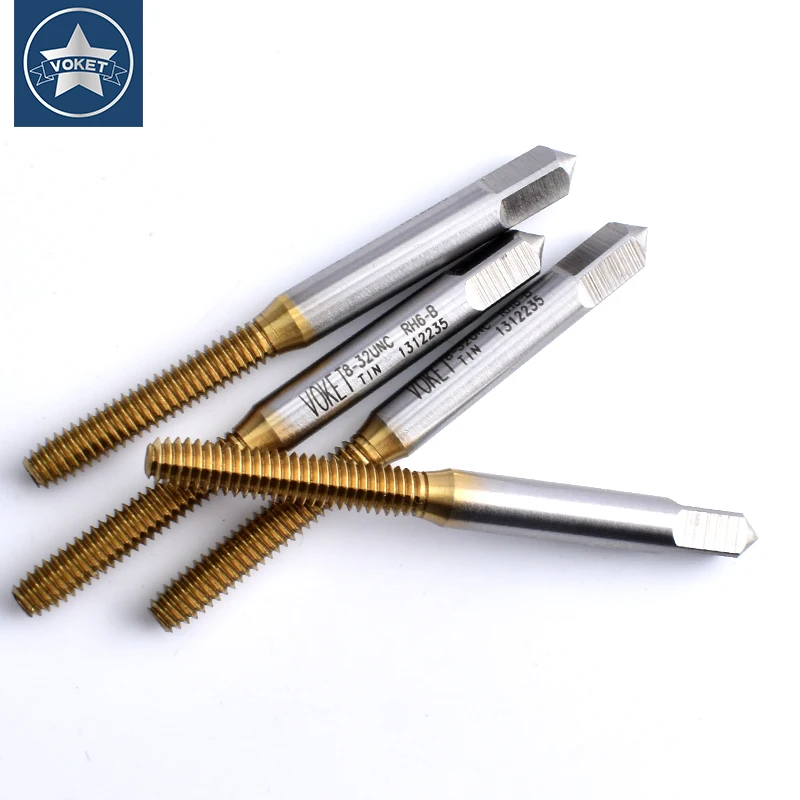 VOKET HSSE-M42 JIS Standard TIN Coating Roll Forming Tap UNC 2-56 4-40 6-32 10-24 12-24 1/4 3/8 Machine Screw Thread Taps