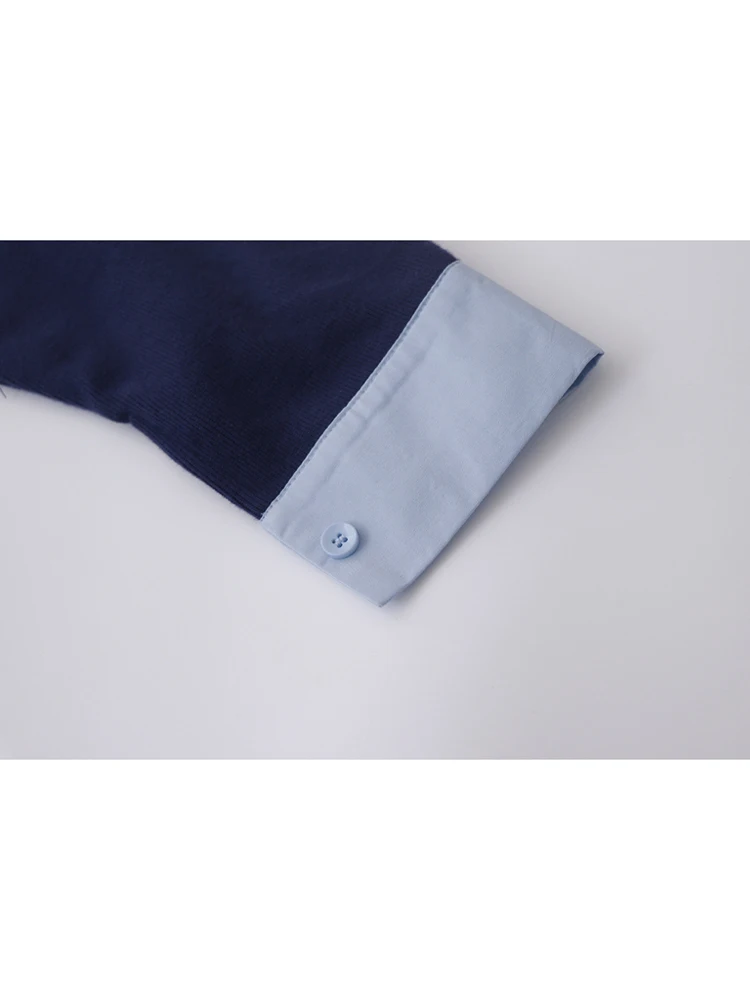 2025 Herbst Winter Frauen gefälschte zwei Stücke Pullover japanische Y2k Hoodie Adrette Sweatshirts Stickerei Langarm 2000er Jahre