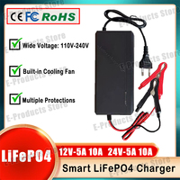 12V 24V 5A 10A Smart Lifepo4 Charger 14.6V 29.2V 4S 8S AC110-240V High Power LiFePO4 Charger Lithium iron Phosphate Battery Pack