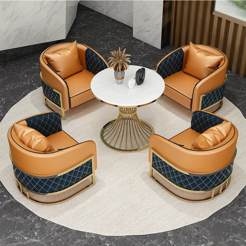 Modern Luxury round Coffee Table with Marble Top Golden Metal Legs Multi-Size Optional for Home Living Room Dining Furniture Use