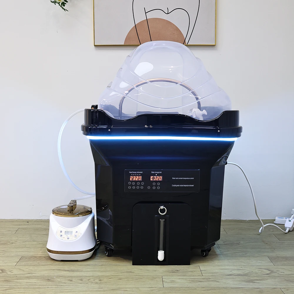 

Mobile Shampoo Basin with Storage Water Type Heatable Water Circulation, Head SPA Fumigation Host, Built in Waste Water Tank