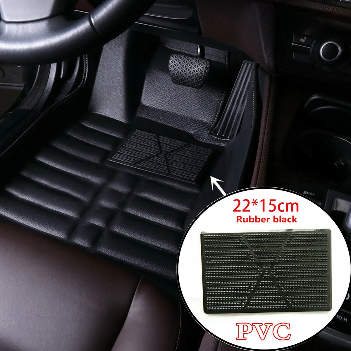 Universal Car Floor Mat Pad Heel Foot Carpet Pedal Patch Cover Anti-Skid Pedal Mat - 25X16cm