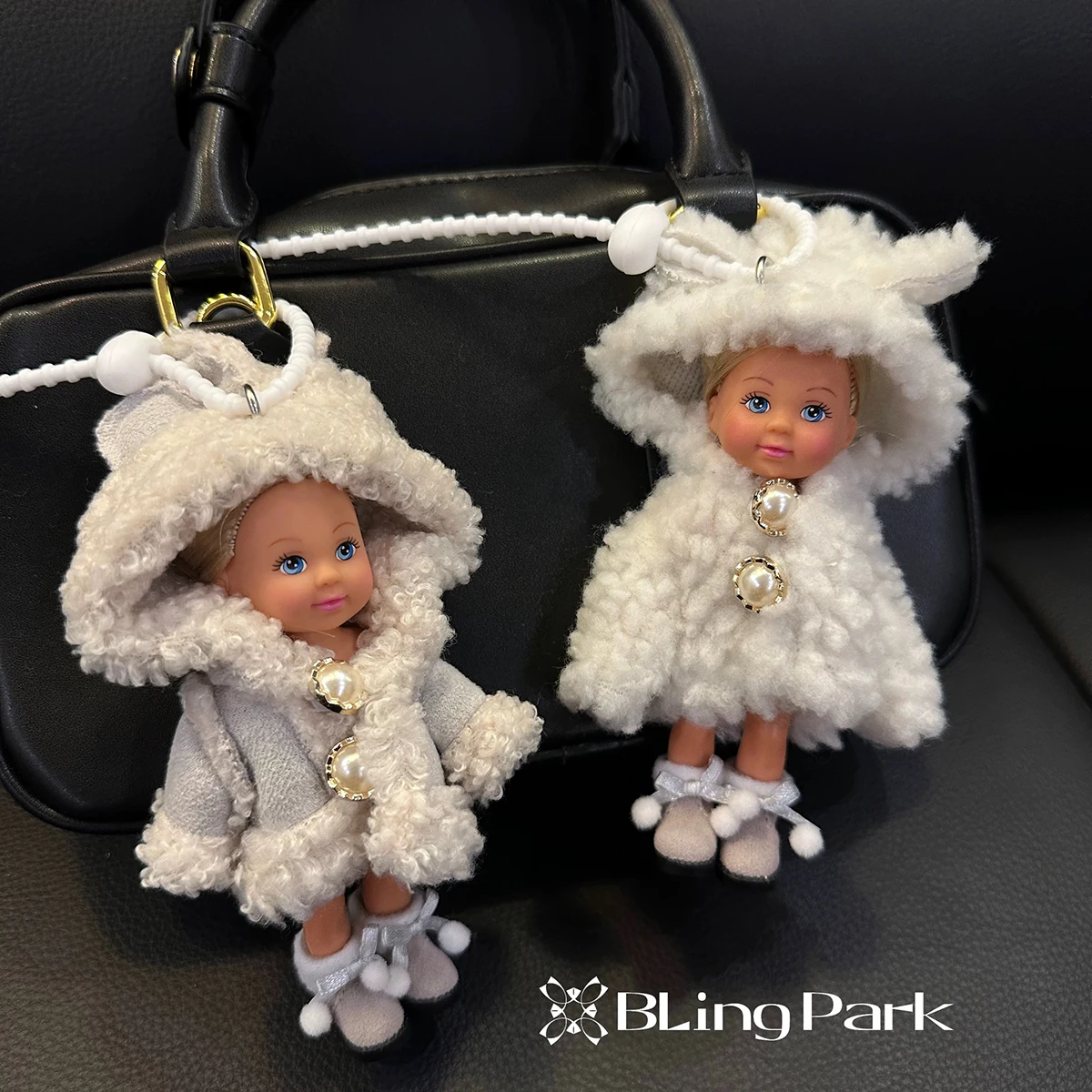 التصميم الأصلي حقيبة قلادة موضة فروي سترة فتاة دمية على شكل أميرة المفاتيح قلادة النسخة الكورية لطيف الوجه دمية أفضل الهدايا