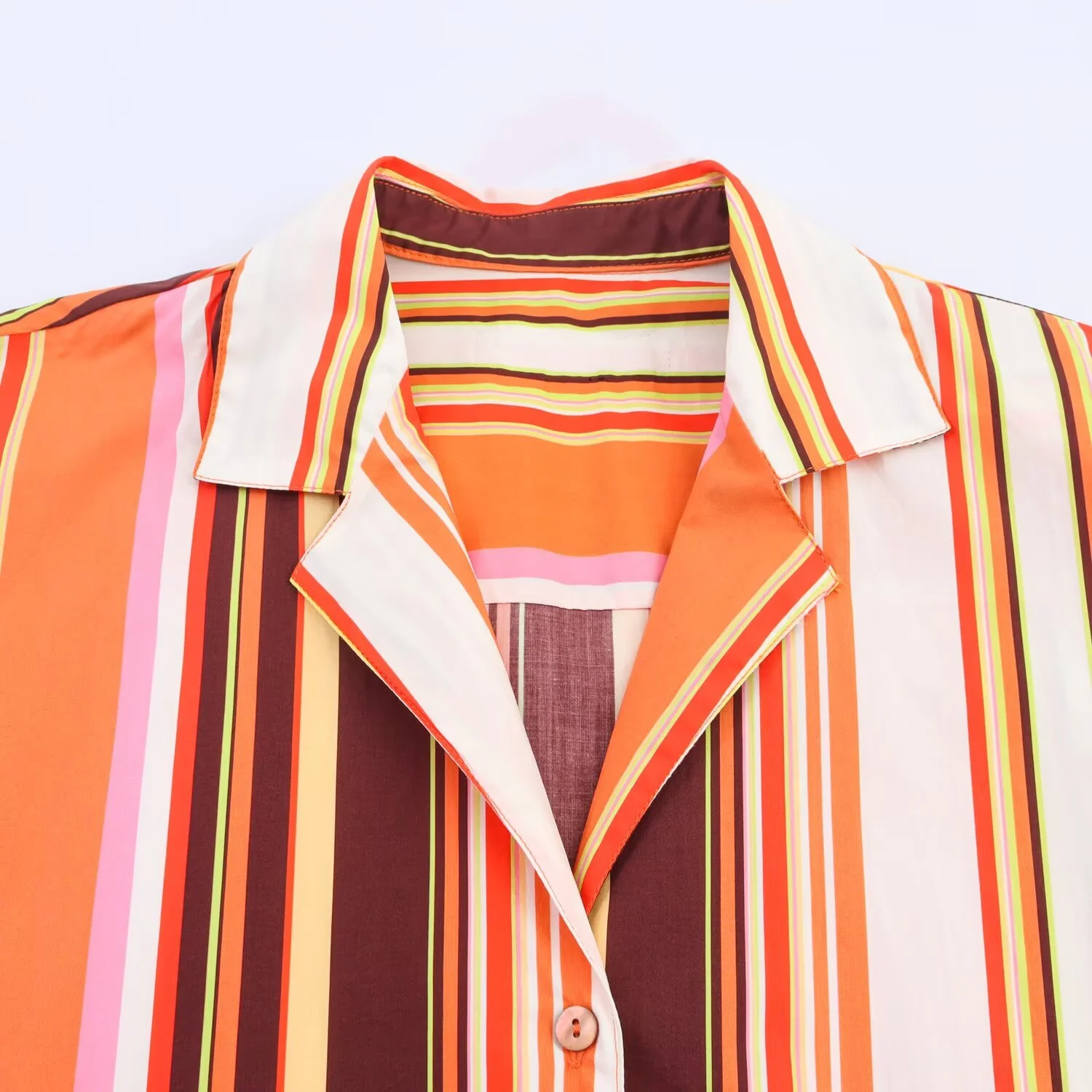 เสื้อเชิ้ตลายทางแขนยาวสไตล์ลำลองแฟชั่นใหม่สำหรับผู้หญิงประจำฤดูใบไม้ร่วง RARA2025 + กางเกงขายาวทรงกว้างพร้อมเข็มขัดเส้นเล็ก