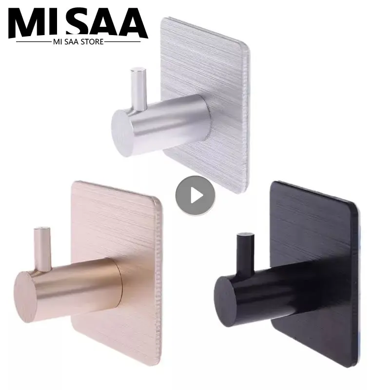 Stainless Steel Self Adhesive Wall Coat Rack Key Holder Rack Towel Hooks Clothes Rack Hanging Hooks Bathroom Accessories Hooks
