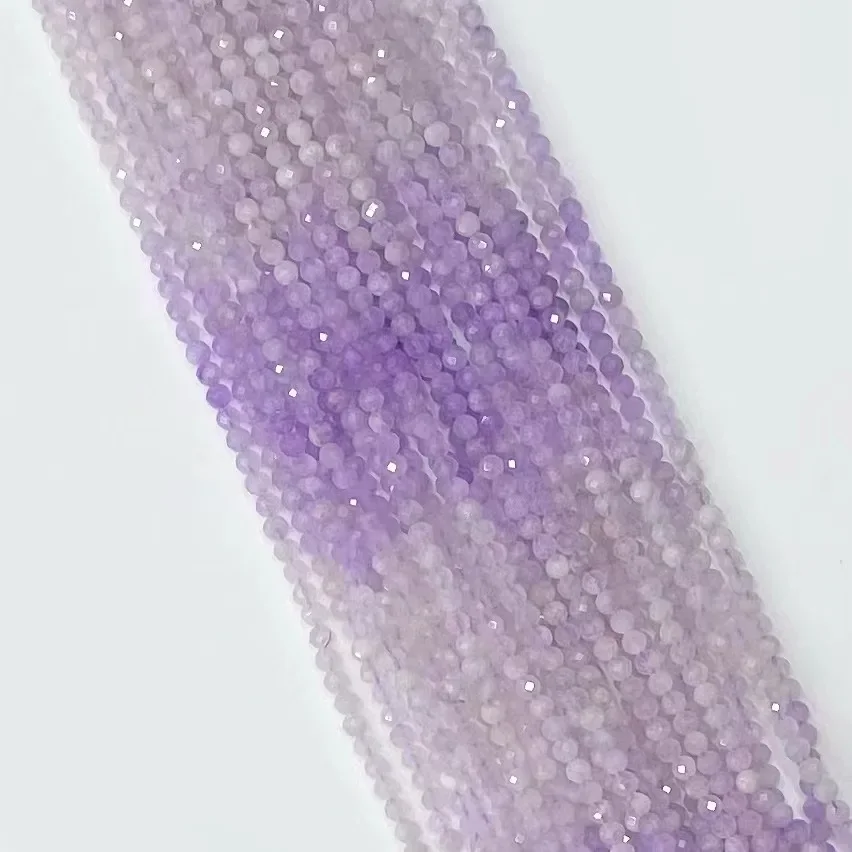 Natural Crystal Purple Chalcedony Gemstone Facted Loose Beads 38cm Women Trendy Fashion Jewelry DIY Bracelet Necklace Strand