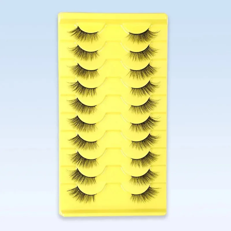 10 Paar gefälschte Wimpern halbe Wimpern Katzenauge natürliche lange wispy 3d Nerz Wimpern wieder verwendbare Make-up-Tool Faux Cils flauschige Nerz Wimpern