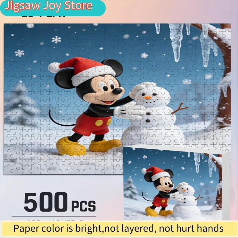 

2D плоская головоломка с Диснеем: Стич и Микки Маус, подходит для взрослых — сложная головоломка, ностальгический декор для стен в гостиной