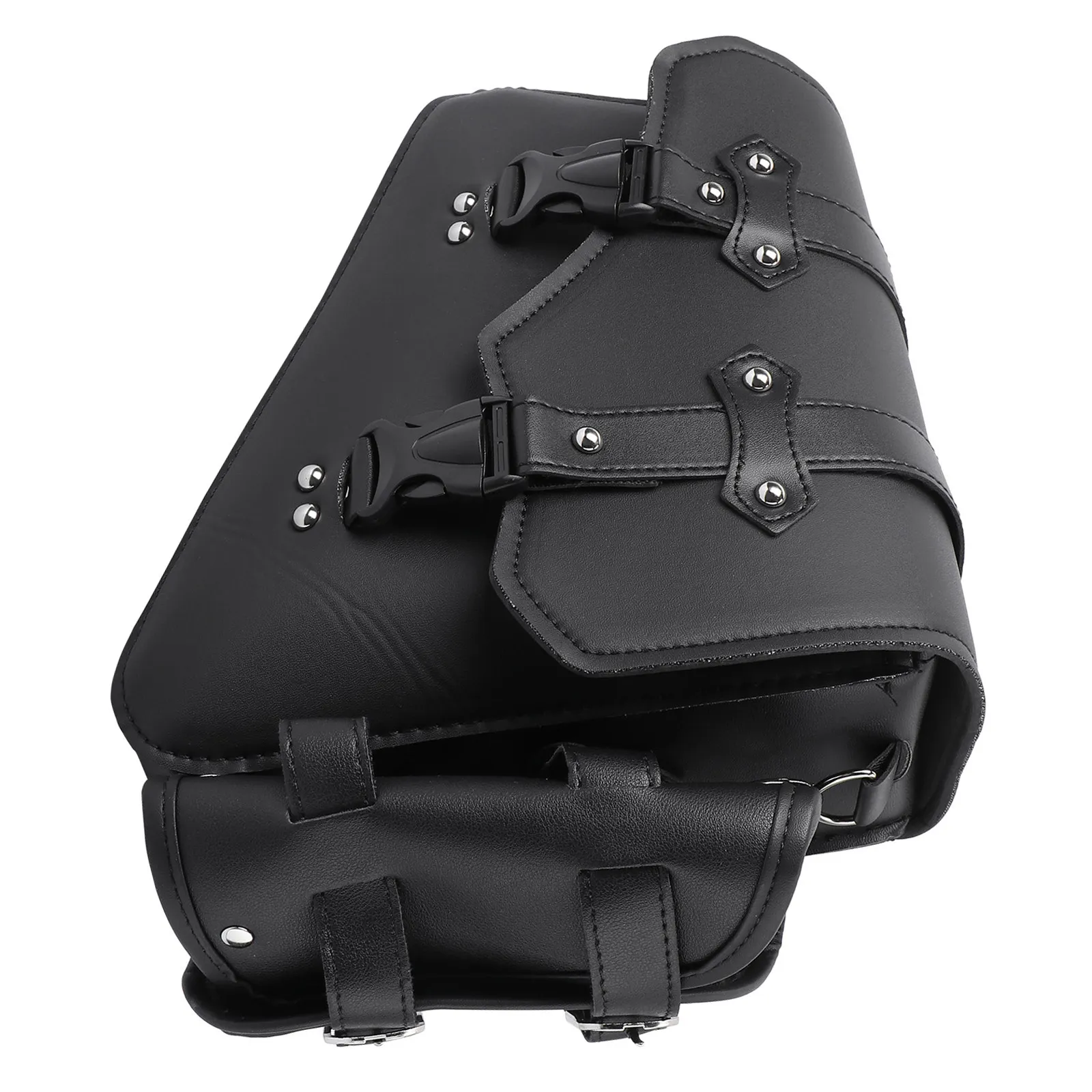 1Pcs Motorcycle Side Bag PU Material Quick Release Buckle Large Capacity Swingarm Tool Pouch Left Side Black Motorcycle Bike