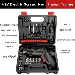 Mini Electric Screwdriver Kit with 48 Accessories Rechargeable Cordless Screw Drivers Electric Hand Drill