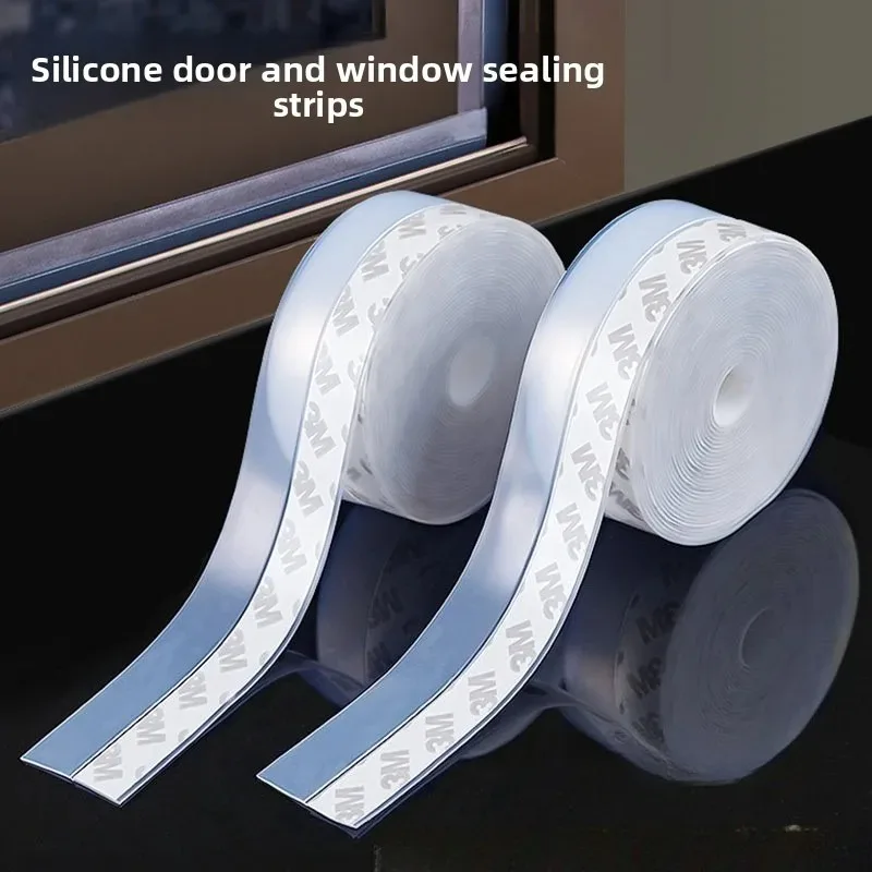 2 قطعة سيليكون الذاتي عصا الطقس تجريد الشريط الأختام الفجوات من زجاج المنزل/نافذة الدش الباب السفلي الغبار نافذة/ختم الباب #1