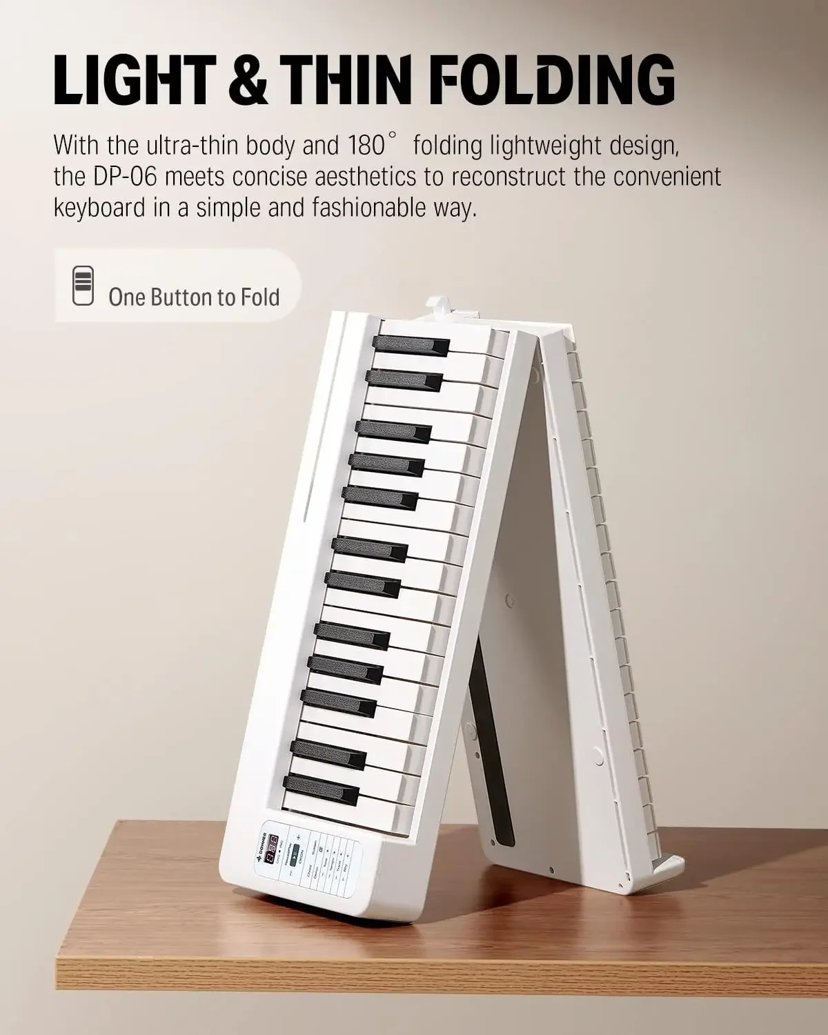 61-Key Folding Bluetooth Keyboard Piano for Beginners, Portable Piano Keyboard with Music Rest, Bag, Pedal