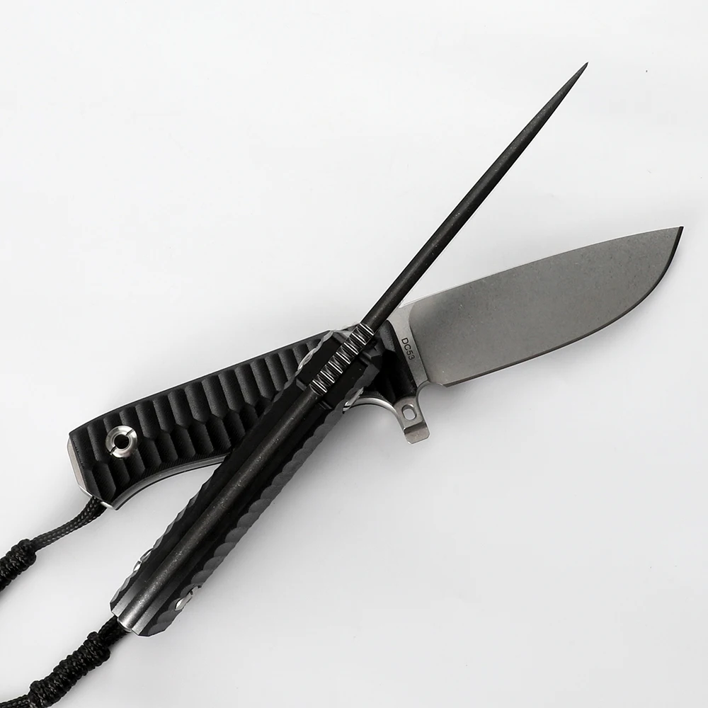 Imagem -04 - Acampamento ao ar Livre e Caça Faca Dc53 Blade G10 Handle com Kydex Bainha Faca de Cozinha Fixa