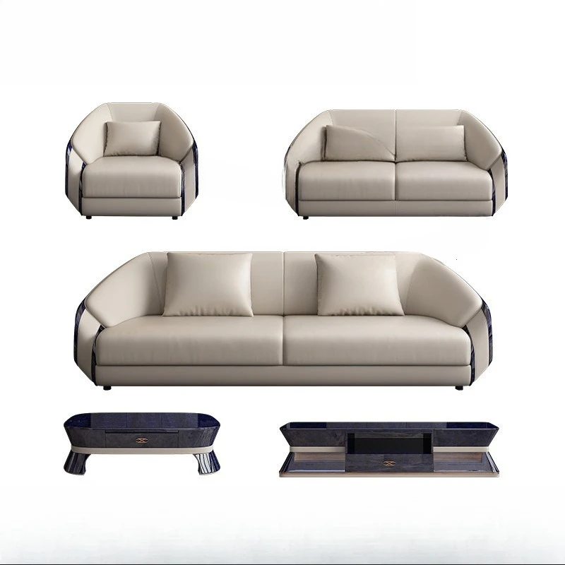 

Postmodern Italian light luxury sofa designer living room Bentley first layer cowhide