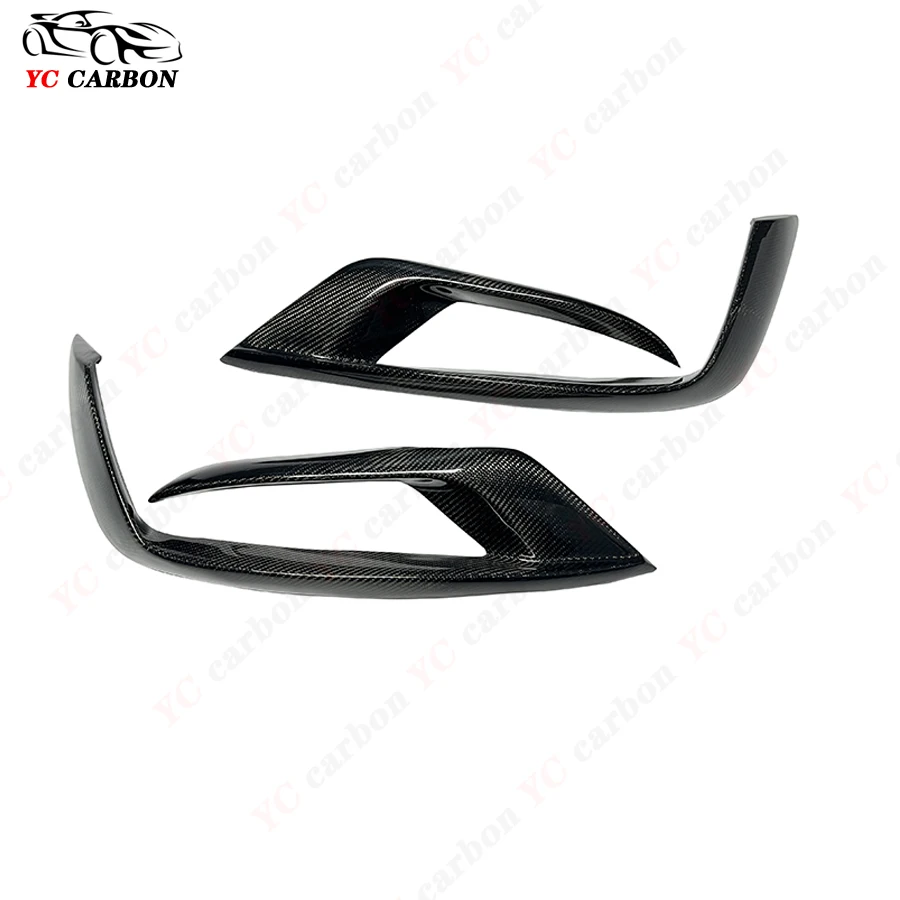 For Mercedes Benz S Class W222 S63 S65 AMG carbon fiberFog lamp frame under the front bumper vent Wind knife