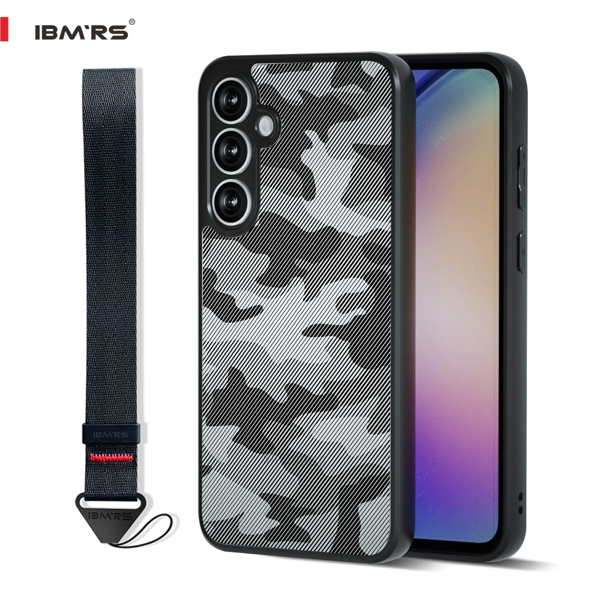 IBMRS for Samsung A24 4G Case,Shockproof with Stand & Lanyard, PC+TPU Dual Layer Heavy Duty
