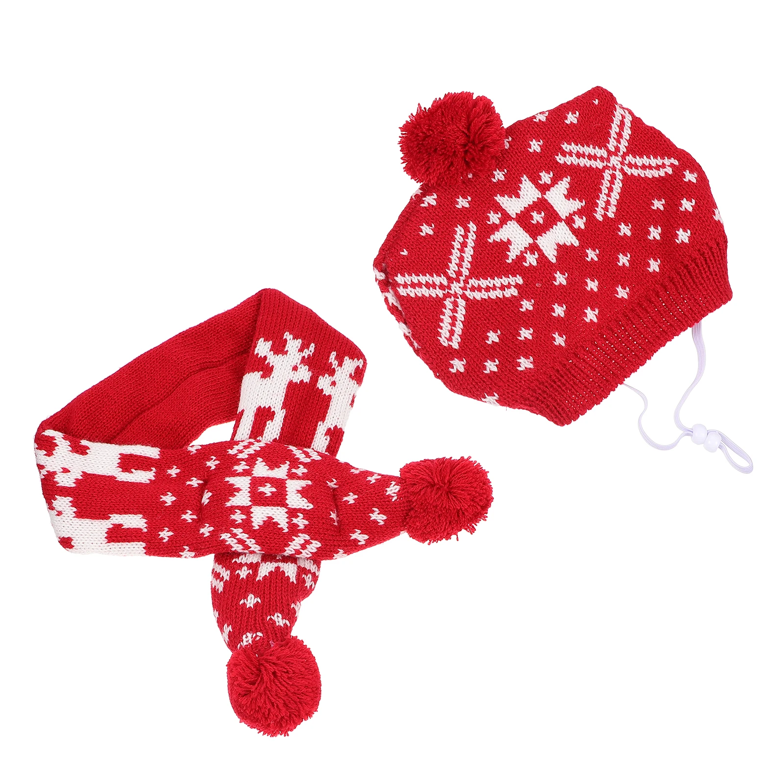 

Pet Santa Hat Small Dog Christmas Outfits Acrylic Puppy Scarf Costume Supplies Bright Color Durable Use Pet Clothes Accessories
