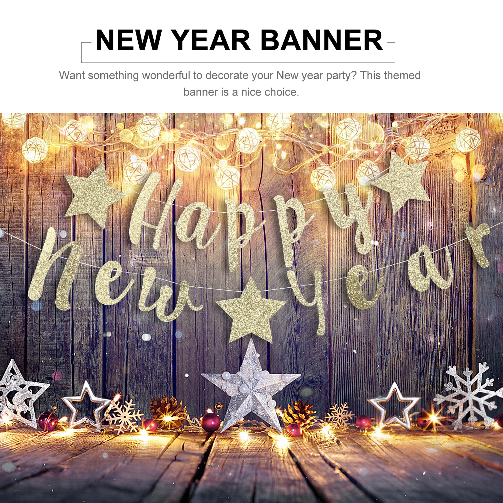 

1 Set New Year Garland Happy New Year Banner Party Decoration Festival Hanging Bunting Party Supplies Ceiling Wall Door Window