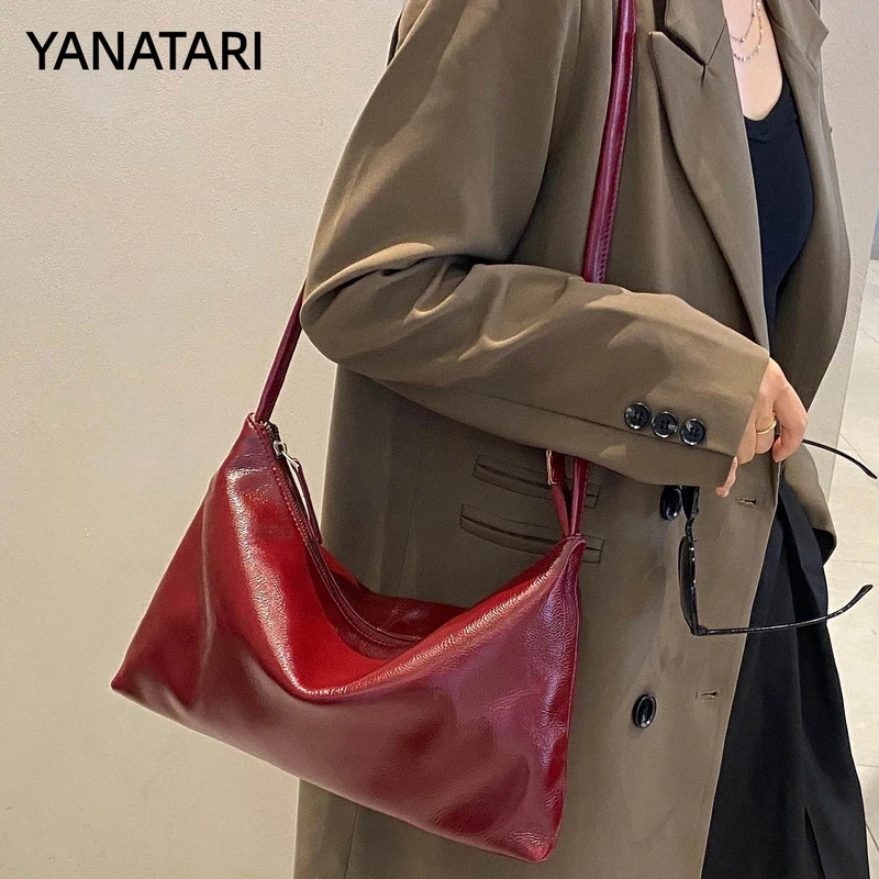 

YANATARI, minimalist genuine leather soft leather crossbody bag, luxury fashion bag for women, shoulder bag