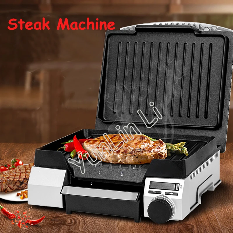 Electric Non-stick Pan Griddles Professional Beef Steak Machine Stainless Steel Housing Steak Machine