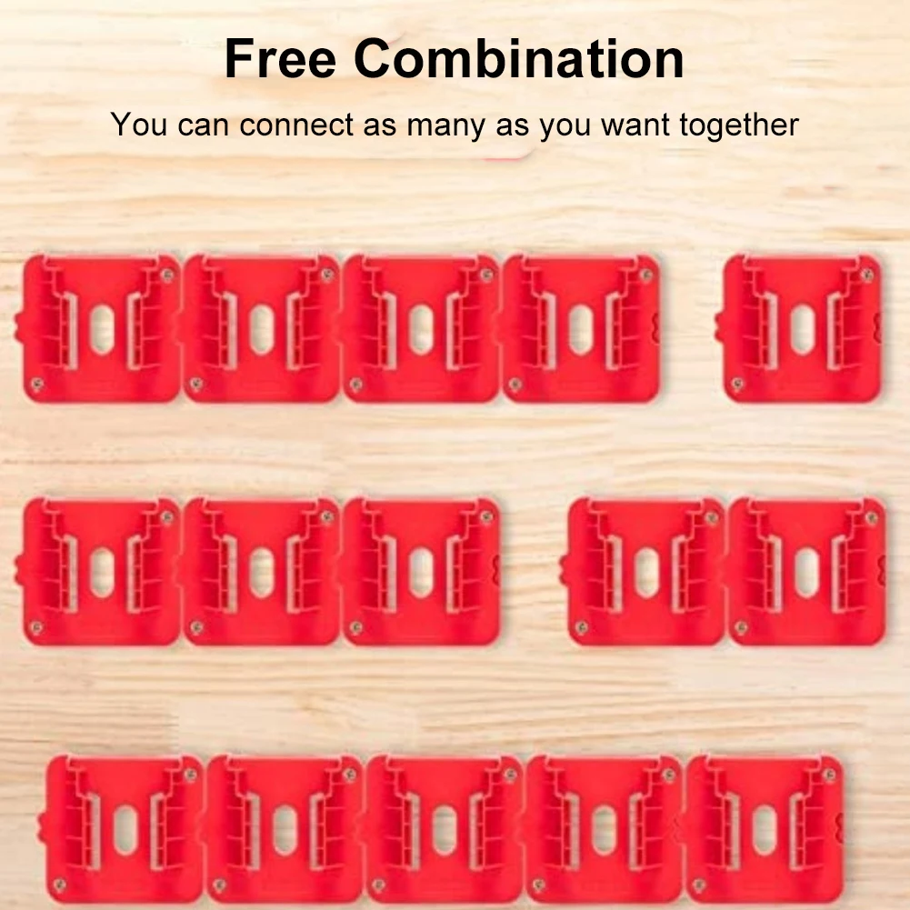 5pcs Battery Holder Wall Mount Battery Base for Milwaukee M18 18V Lithium Battery Battery Wall Hanger for Work Van Shelf Toolbox