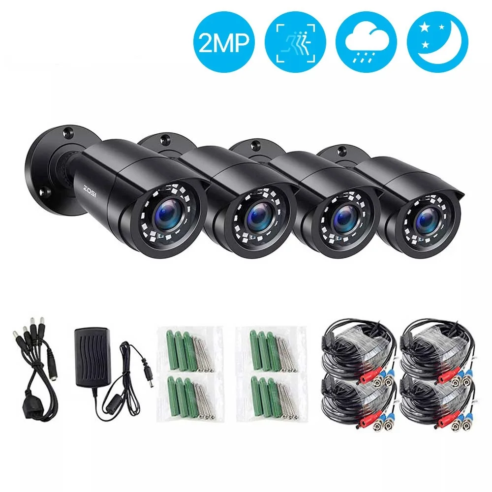 Go! 1080P CCTV Security Camera, 80ft Night Vision, 3.6mm Lens 24 IR LEDs, Outdoor Whetherproof Surveillance Camera