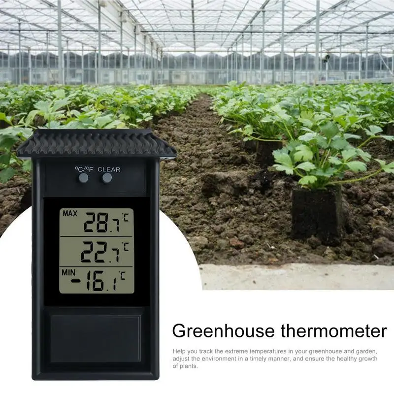 Digital Thermometer LCD Display Greenhouse Temperature Gauge Temperature Recording Temperature Gauge Max Min Room Hygrometer