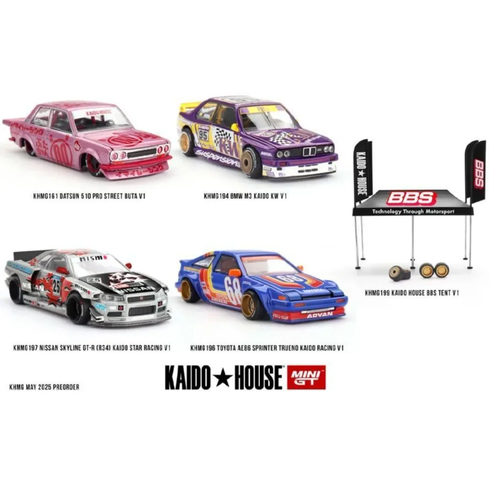 

Kaido House MINIGT 1:64 Nissan Skyline GTR R34 HKMG197 BMW Toyota AE86 Alloy Premium Diecast Car Model Vehicle Collectible