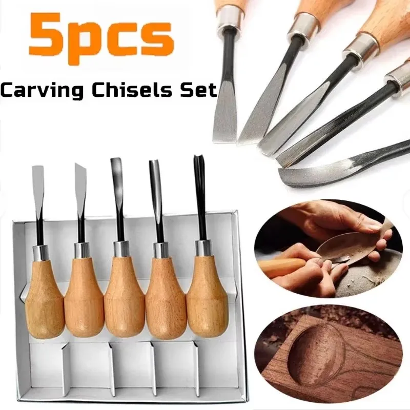 5/6 Uds nuevo juego de herramientas de cinceles de mano para tallado de madera profesional gubias de carpintería espuma