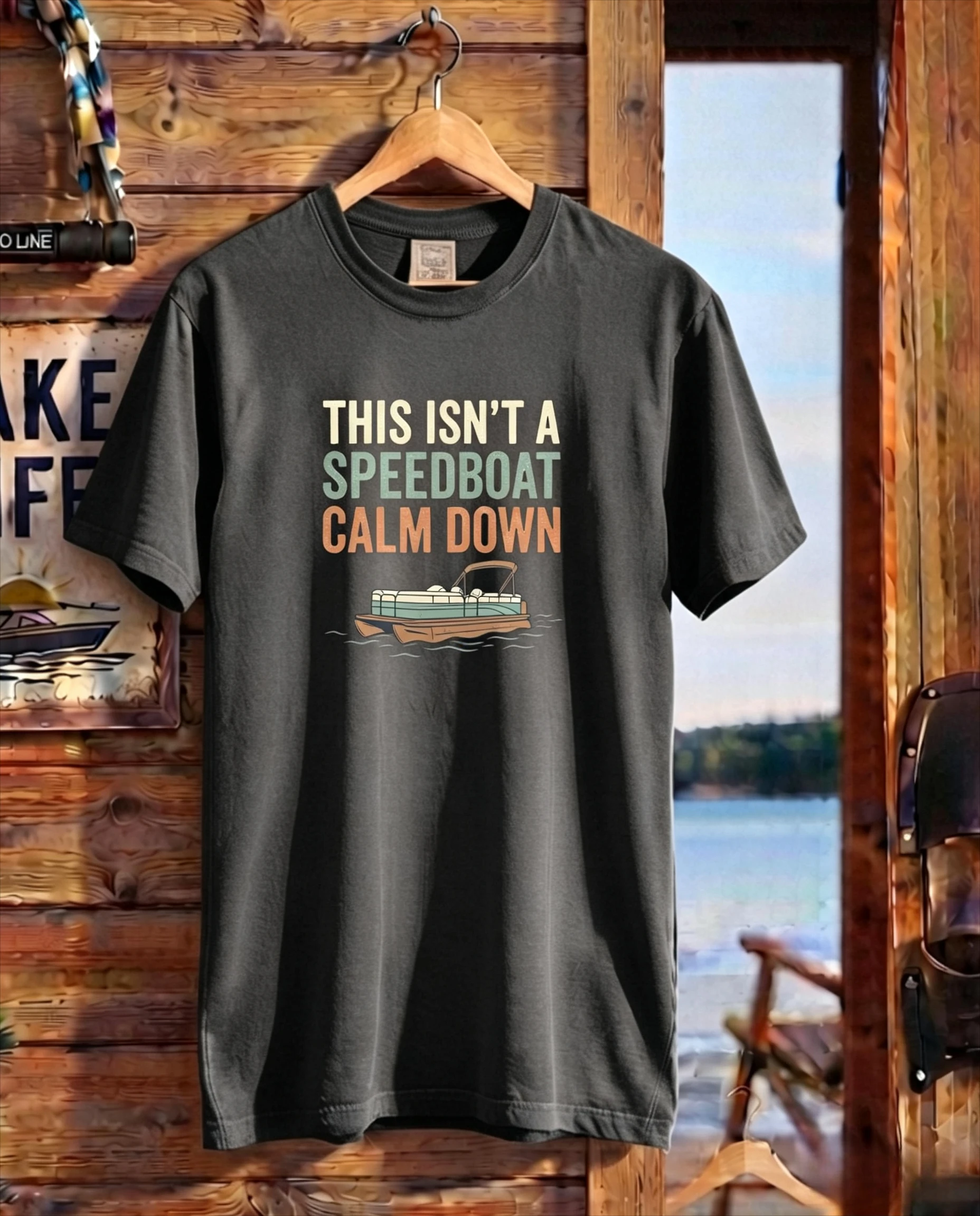 This Isnt A Speedboat Calm Down Shirt | Funny Pontoon Boat Shirt | Lake Life T Shirt | Boating Shirt | Comfort Colors