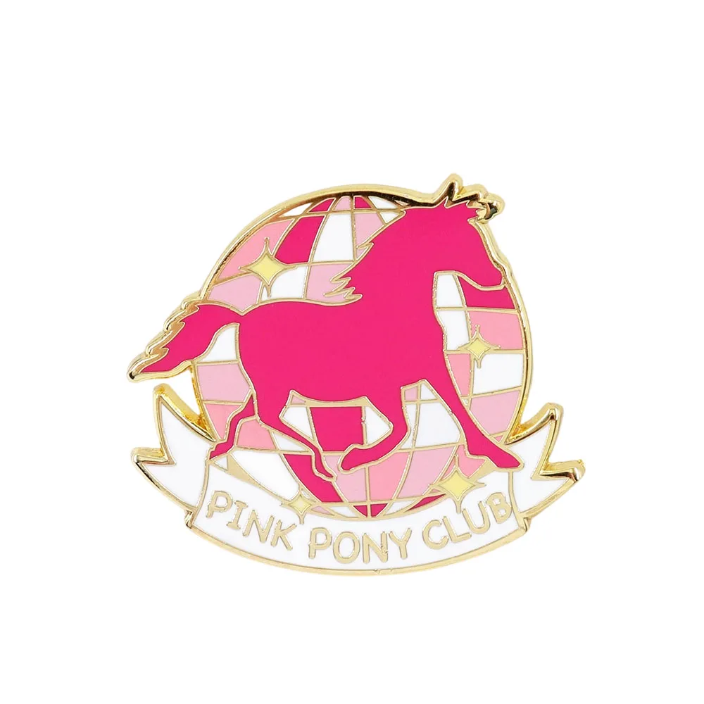 Pink Pony Club Disco Ball Enamel Pin Chappell Roan Music Badge Creative Jewelry Fans Collection Souvenirs