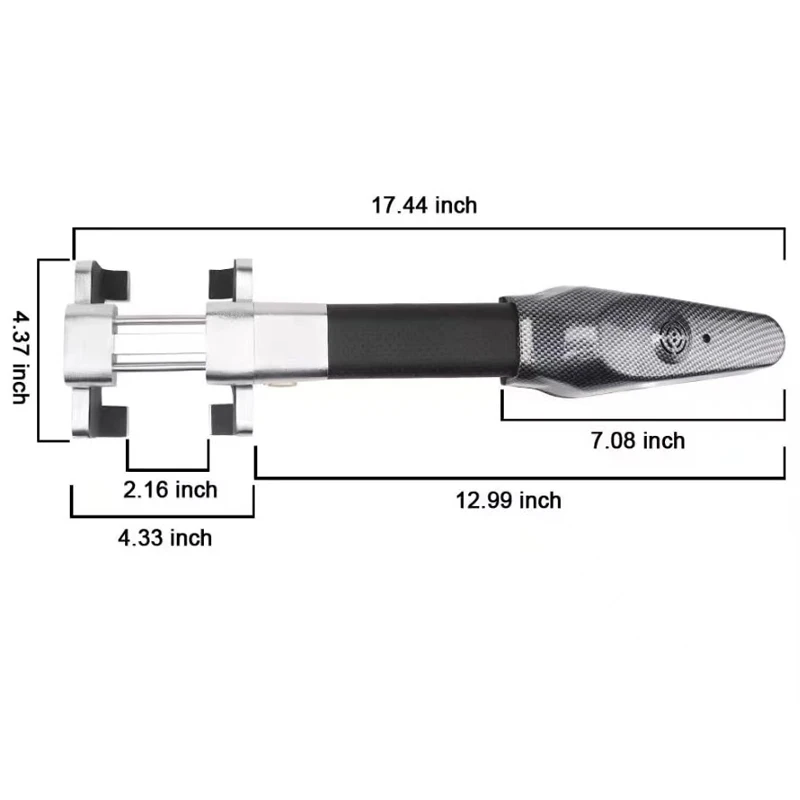 Cerradura de alarma de seguridad antirrobo Universal para automóvil, bloqueo de volante de automóvil, cerraduras de automóvil de seguridad retráctiles, herramienta antirrobo de seguridad