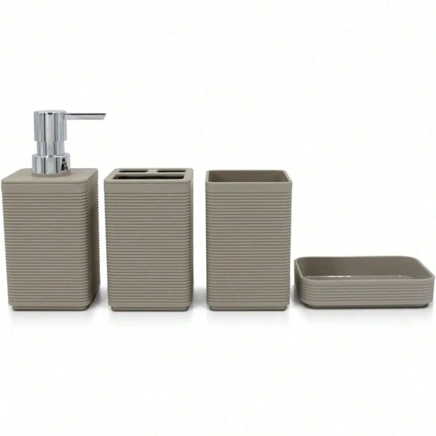 

Bathroom Accessories Set 4-Piece Plastic Gift Set With Toothbrush Holder, Toothbrush Cup, Soap Dispenser, Soap Dish(White) KF