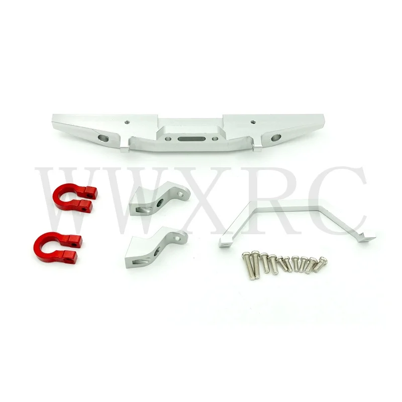 Metal Front Bumper with Winch Fixed for WPL C14 C24 C24-1 1/16 MN D90 FJ40 MN45 MN90 MN99s 1/12 RC Car Upgrade Parts