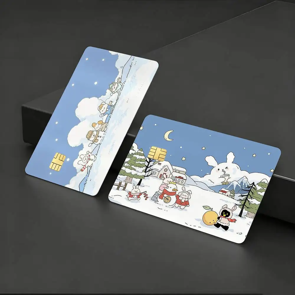 

Rectangular Friends Outing Stickers HD Waterproof Card Skins Protective Stickers for Credit Bank Game Cards