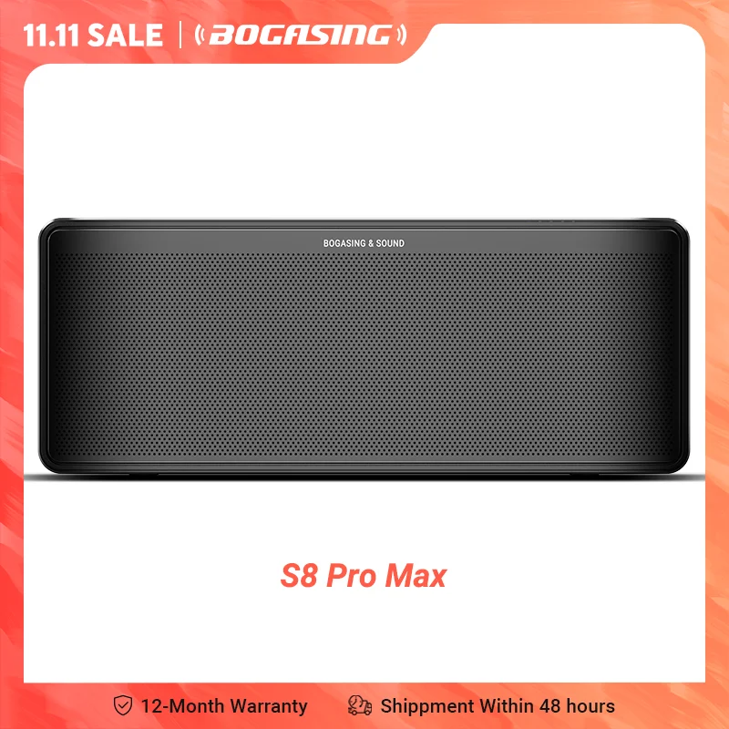 BOGASING S8 Pro Max Bluetooth Speaker with 3-Way Sound System, Stereo Sound & Heavy Bass,Lossless Hi-Res Audio,TWS,Bluetooth 5.3