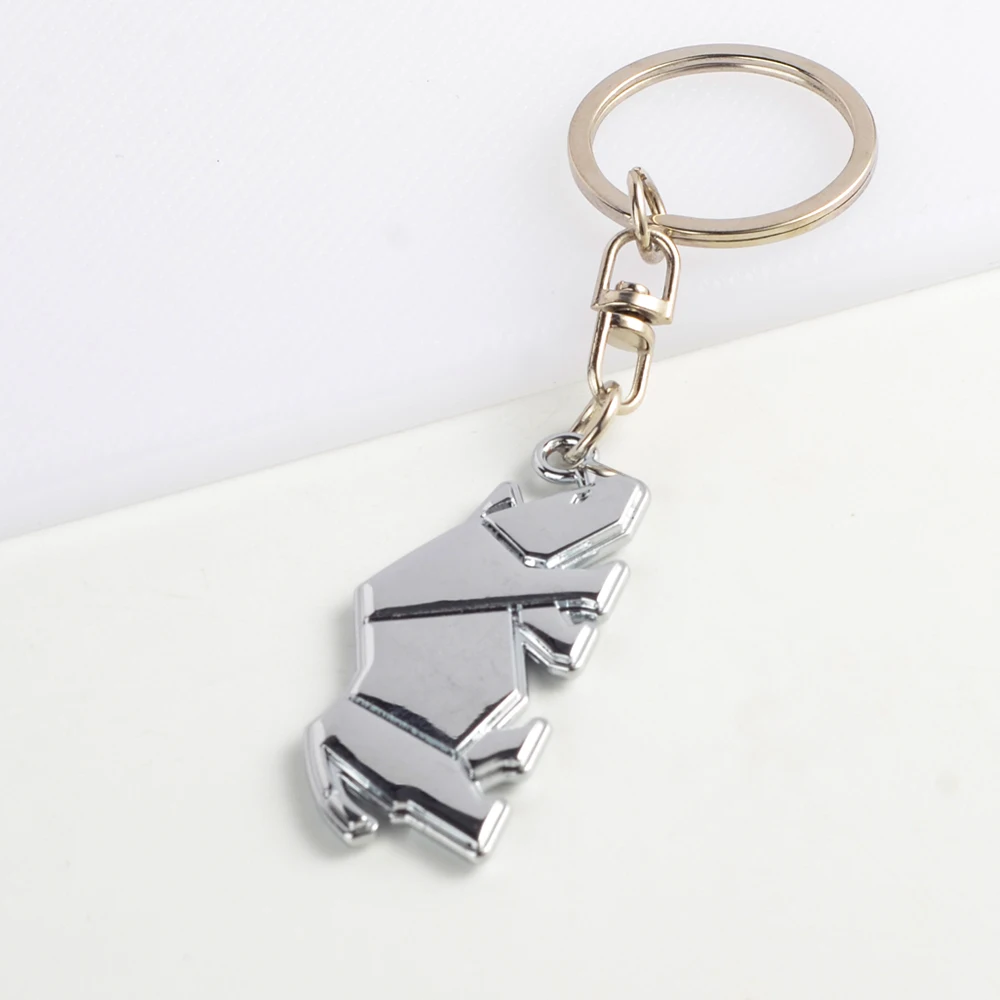 Car Keychain Rhinoceros Logo Metal Keyring Key Ring Holder For Suzuki Jimny Rhino Adventure Grand Vitara Sx4 Swift Accessories