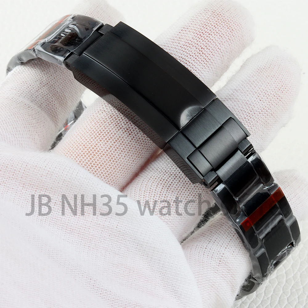Black 36/39mm Watch Case 20mm Oyster Brushed Strap Solid 316L Stainless Steel for Datejust NH35 NH36 Movement 28.5mm Dial